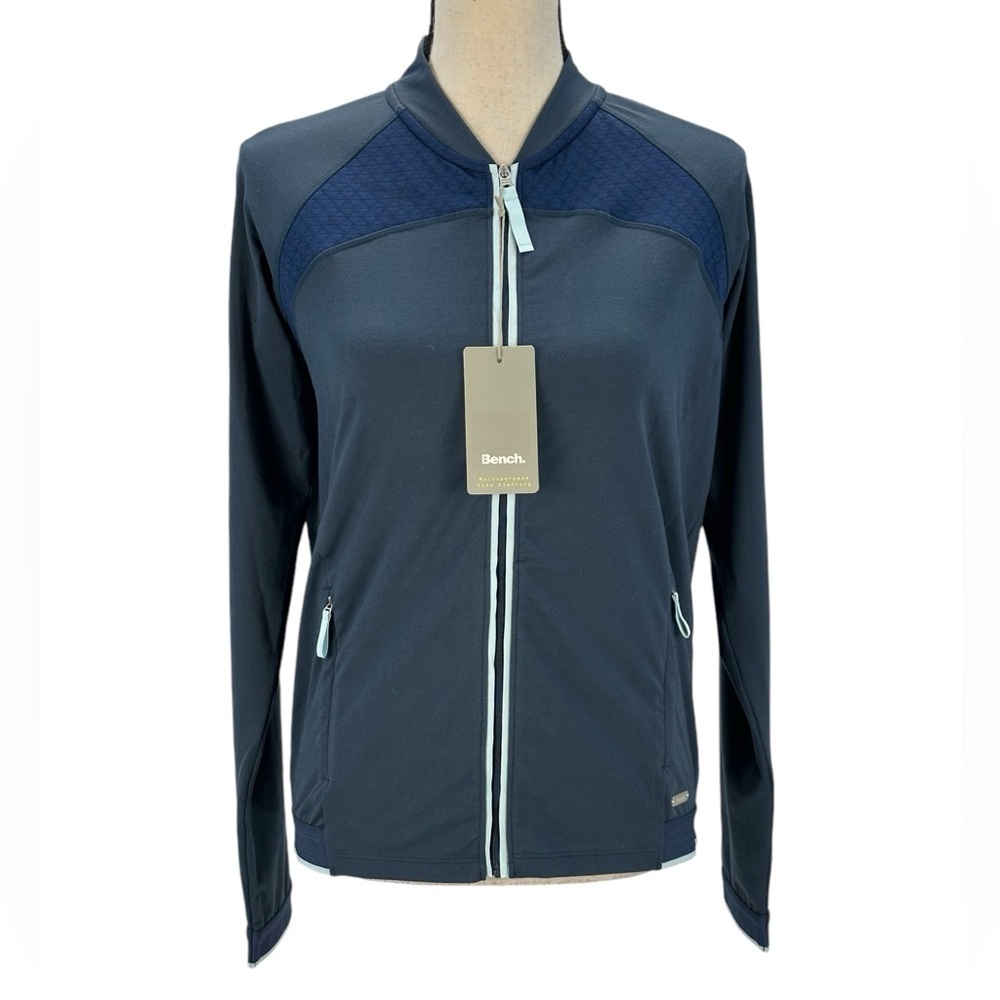 Bench Long Sleeve Zip Front Active Bomber Jacket - Blue - size Small